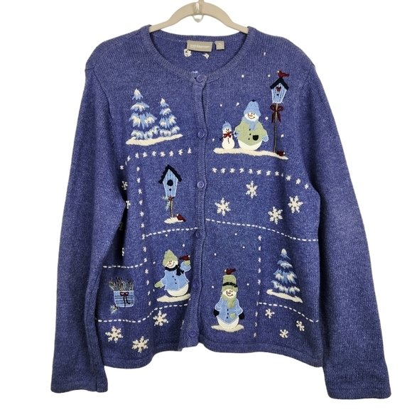 croft & barrow Sweaters - Croft & Barrow Christmas Holiday Cardigan Jacket Women's Size Petite Large